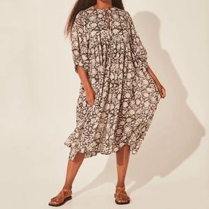 Daughters of India Kyra Midi dress in Pepper floral print Women's size Large L